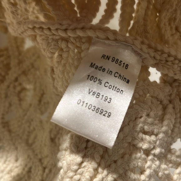 Vintage Coldwater Creek Stunning Crochet Tan Cream open front Cardigan bolero - Picture 5 of 8